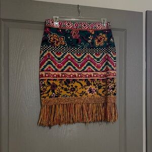 Anthropologie Multicolor Patterned Pencil Skirt